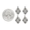 Antiqued Siler Plated Brass Very Small Frame - 8mm x 6mm - Frame for Cameo - Set of Four - XXX - *S-F51